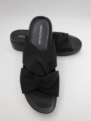 Folly Knot Platform Slide Sandals Black 