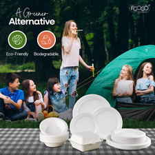 FOOGO Grün Einweg Zuckerrohr Bagasse Schalen Holz Umweltfreundlich Picknick Schüssel