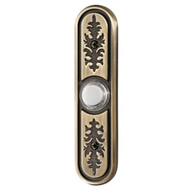NuTone  PB64LAB Antique Textured Brass Lighted Push Button Doorbell Vintage Look