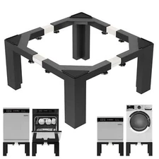 Heavy-Duty Adjustable Laundry Pedestal, Stainless Steel Washing Machine Stand