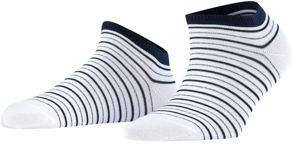 Falke Aux femmes Stripe Shimmer Rayé Coton Chaussettes - blanc - Photo 1/1