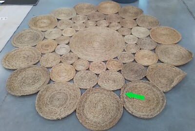 NATURAL 7'-0'' x 7'-0'' Broken Thread Rug, Reduced Price 1172769501 NF166A-7R