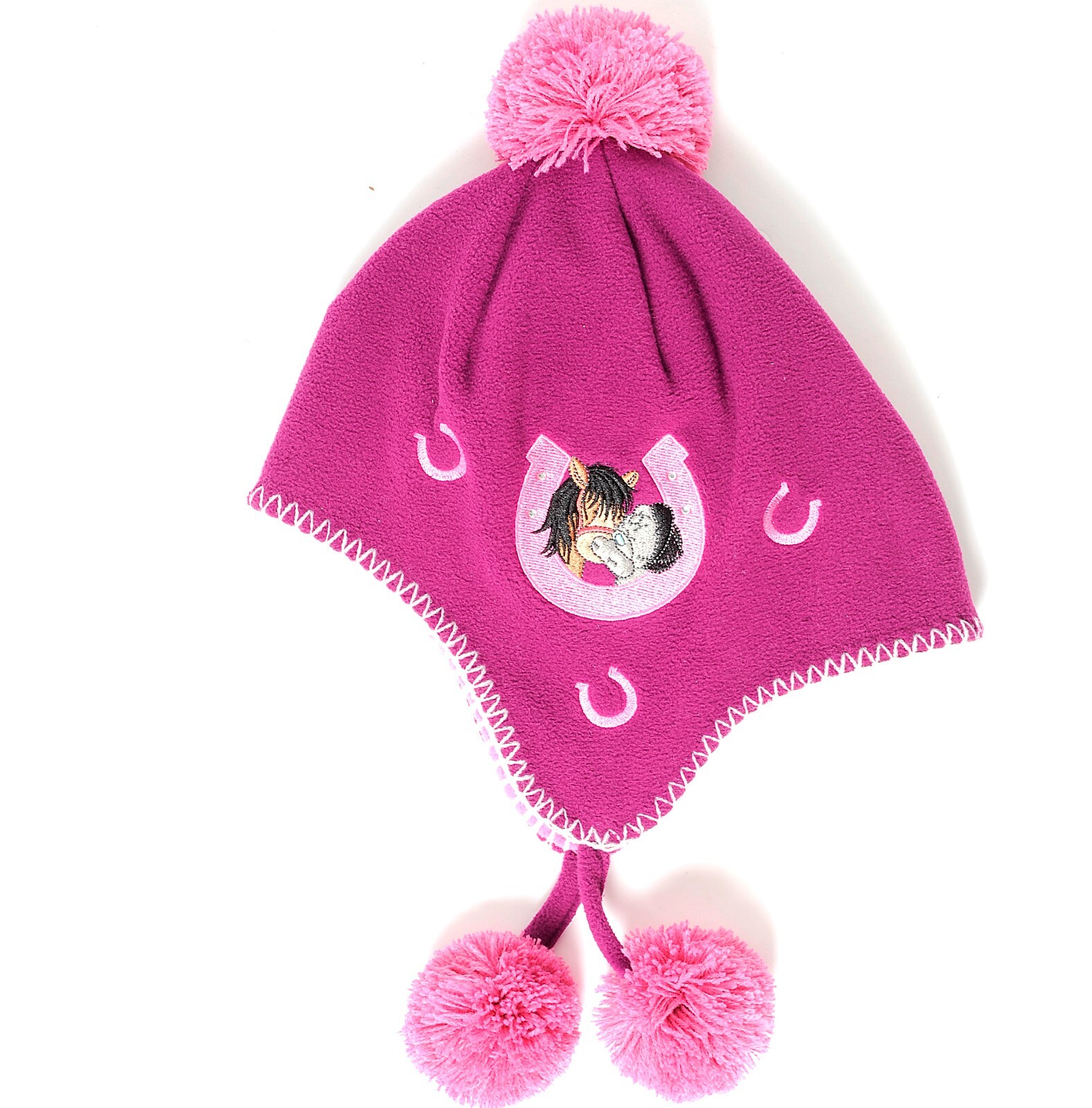 Cappello invernale bambino caldo pile Bobble Tatty orsacchiotto e pony bacche rosa taglia unica
