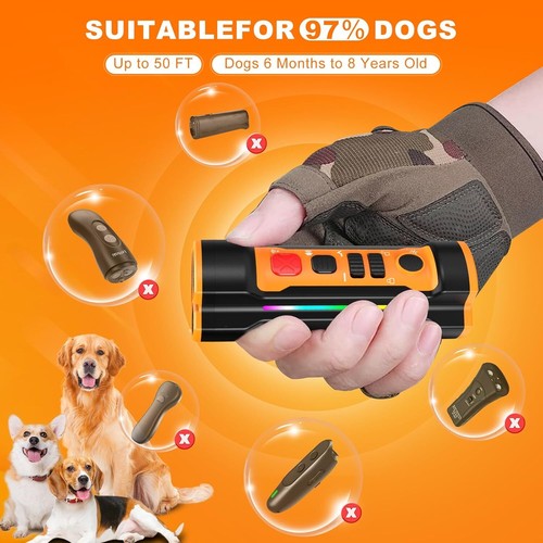 Ultrasonic Anti Dog Barking Repeller Trainer LED Light Gentle Chaser Sonics Stop - Picture 4 of 19