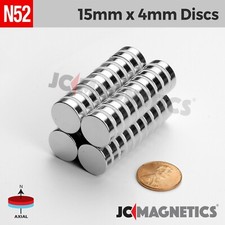 15mm x 4mm N52 Strong Rare Earth Neodymium Magnet Round Disc 15x4mm