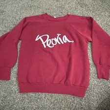80s VTG Peoria IL Sweatshirt Womens Small Tourism Raglan Healthknit AZ