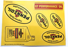 Old New Stock PENNZOIL Adver. Decal Sticker Sheet 6.5"  GT Performance Oil #3