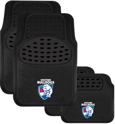 AFL Car Floor Mats - Western Bulldogs - Set Of 4 - Universal Size Fit