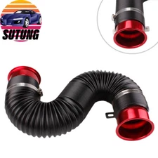 New 76mm 3inch Car Cold Air Intake Inlet Pipe Flexible Duct Tube Hose Kit Red