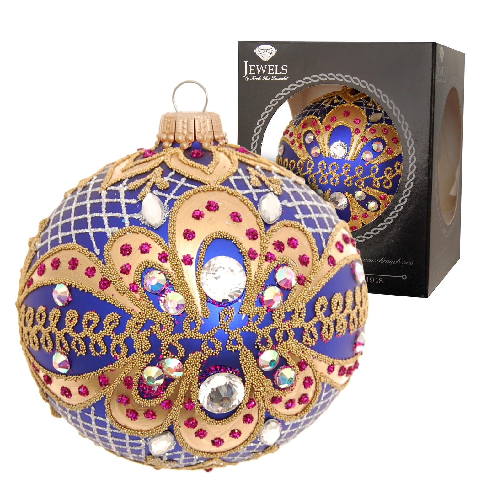 Krebs Glas Lauscha 8er-Set: Christbaumkugeln in Rosa - 7 cm günstig