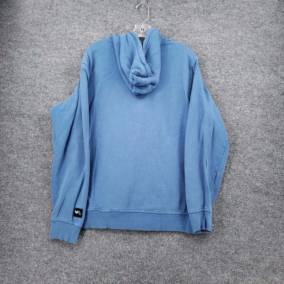 RVCA Sudadera con Capucha Para Hombres L Grande Azul Cremallera Completa Sudadera Polar Spellout Manga Larga Foto 2 de 4