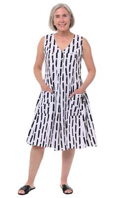 Tulip Clothing Poppie Dress in White Black Canvas