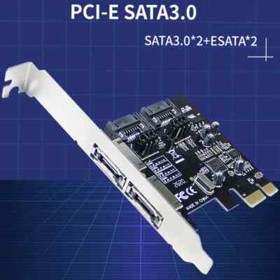 2 Port SATA III or eSATA PCIe PCI-e 2.0 x1 HDD SDD Expansion Card ASM1061