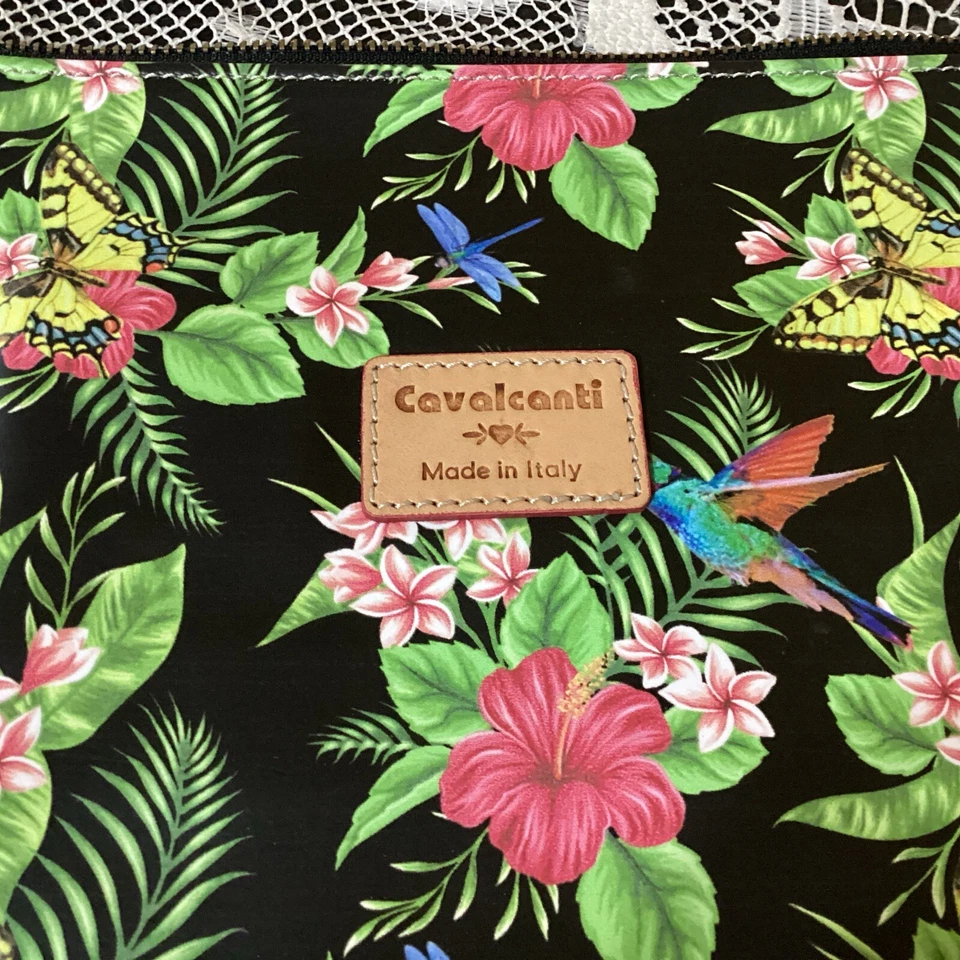 Bolso sin asas de cuero Cavalcanti para maquillaje de viaje/muñequera hecho en Italia RARO Foto 2 de 4