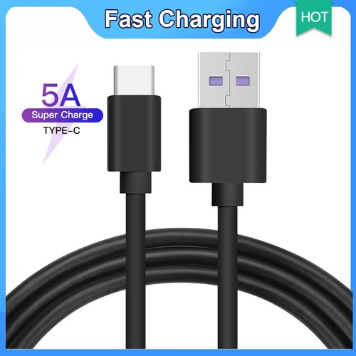 Fast Charge USB Type C Data Sync Charging Charger Cable For HUAWEI Samsun Black - Afbeelding 1 van 10