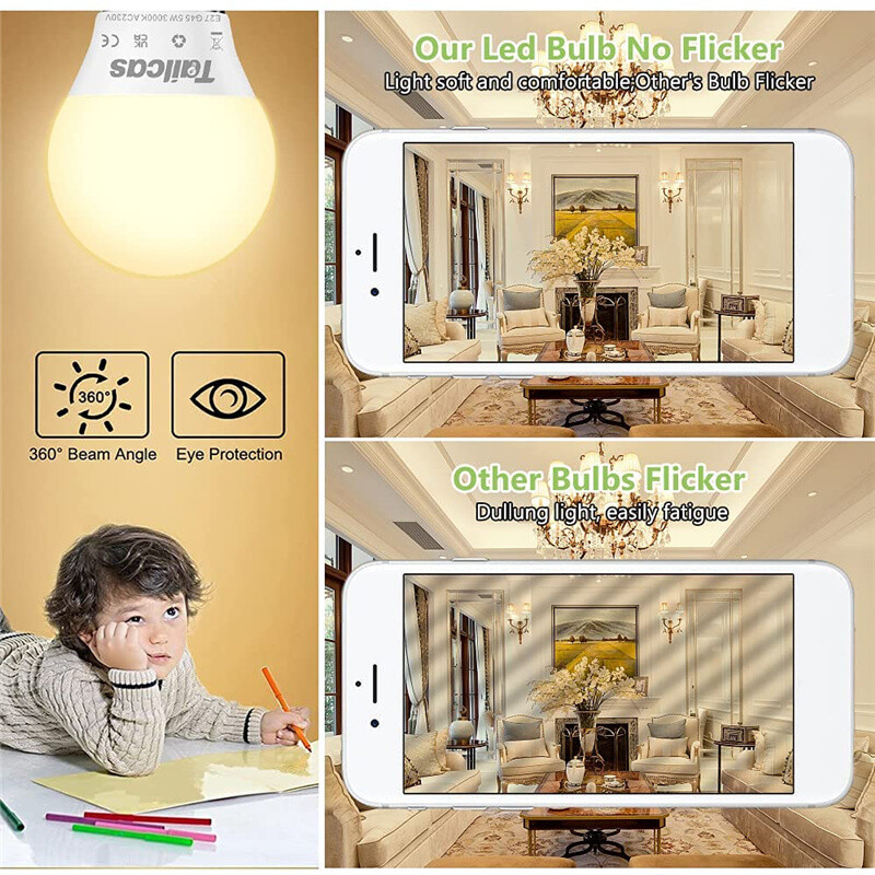 118 Pack LED Golf Ball Light Bulbs Round 5W=40W ES BC SES Warm Cool