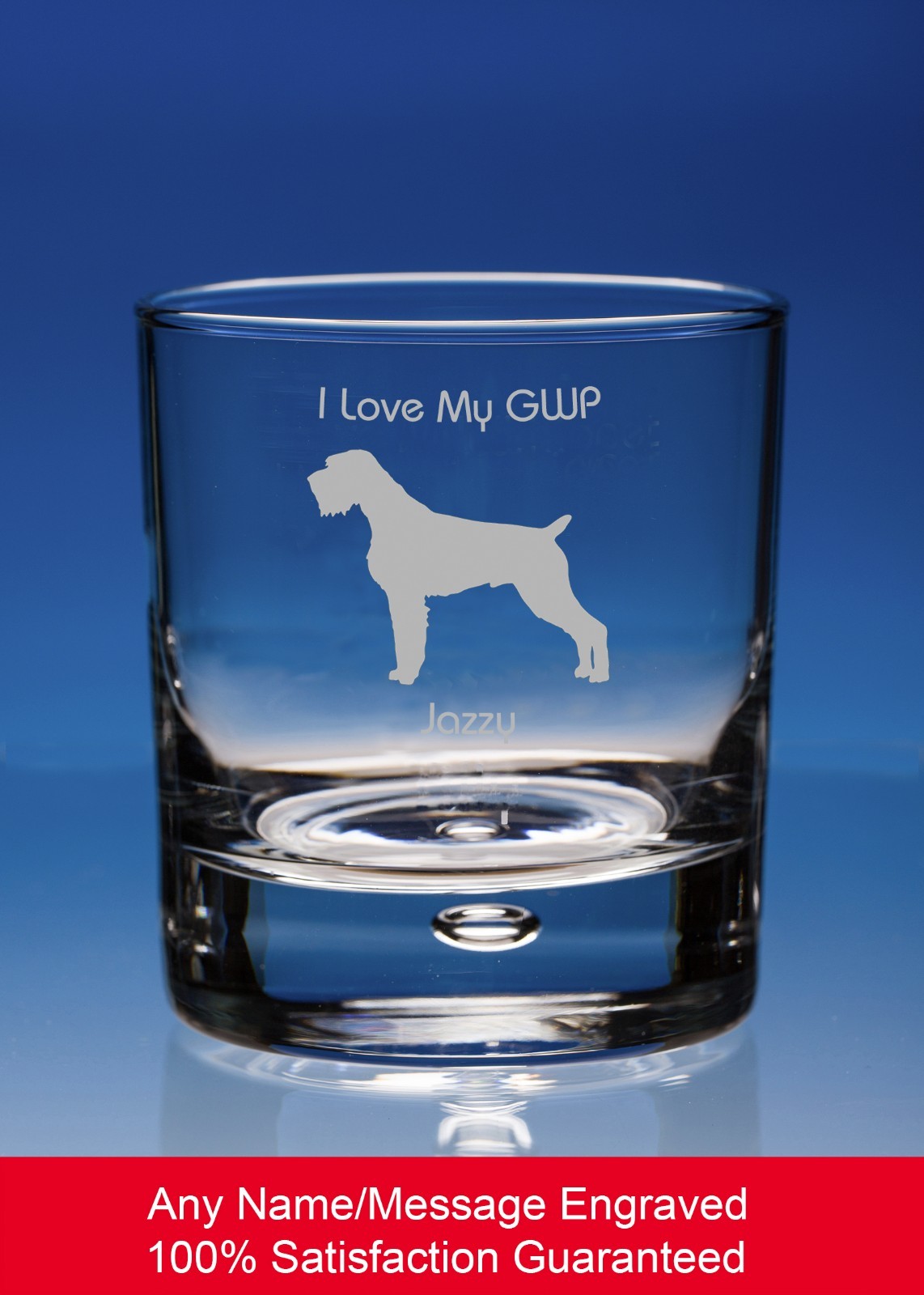 German Wirehaired Pointer Dog Gift Personalised Engraved Whisky Glass Tumbler-image