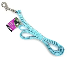 Reflective Dog Leash Medium Blue Gray Paws Pattern