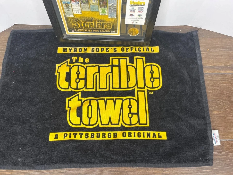 Pittsburgh Steelers Super Bowl XL Highland placa como nueva certificado de autenticidad/5000 toalla terrible Foto 3 de 3