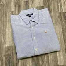 RALPH LAUREN Sport Button Down Long Sleeve Blue Dress Shirt Men's Size 12