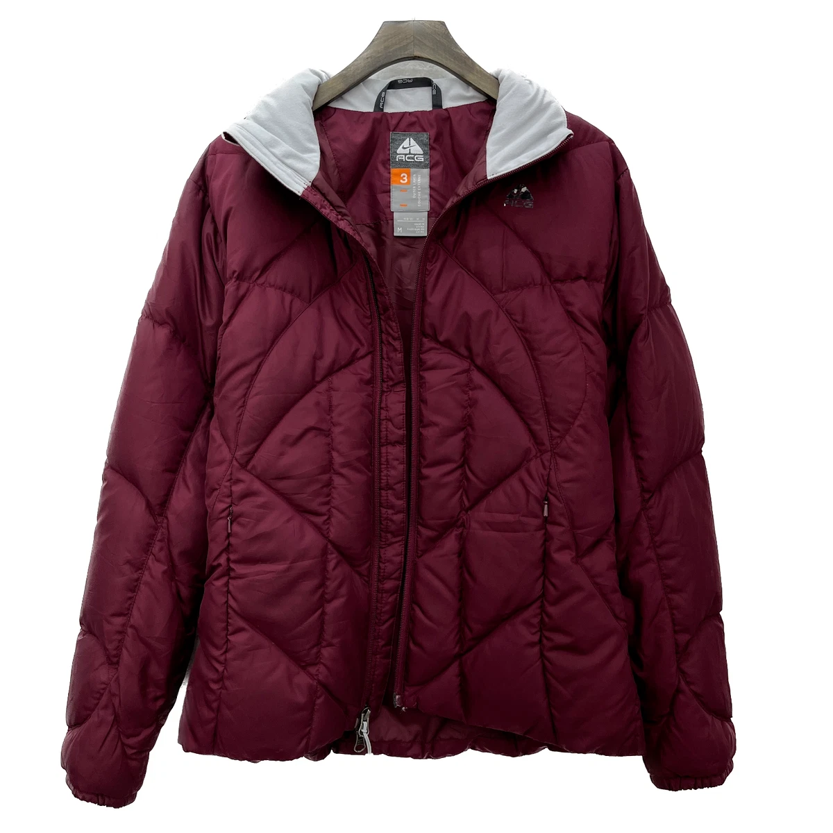 nike puffer jacket women's burgundy