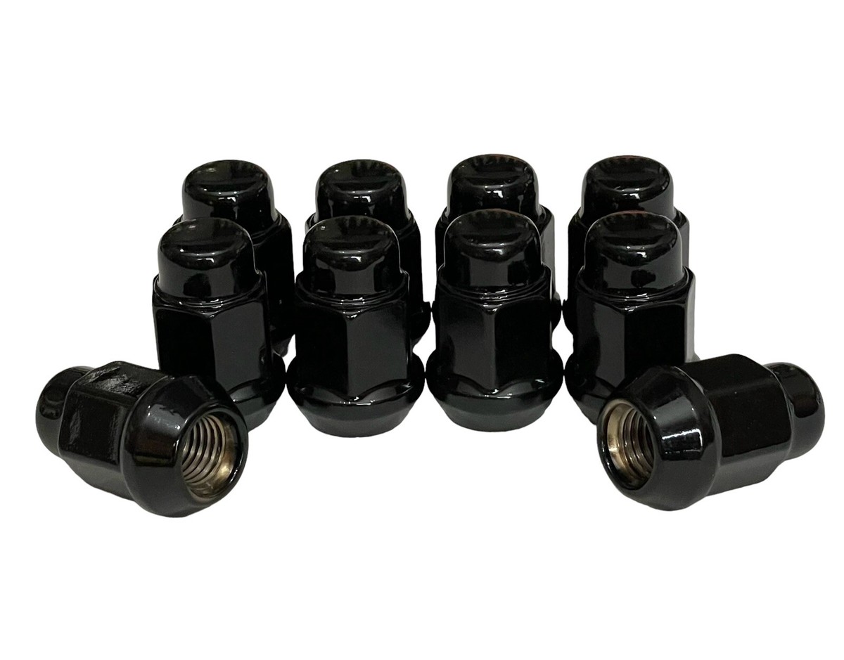 20pcs Black Bulge Lug Nuts - 1/2x20 Threads - 1.75 inch Length