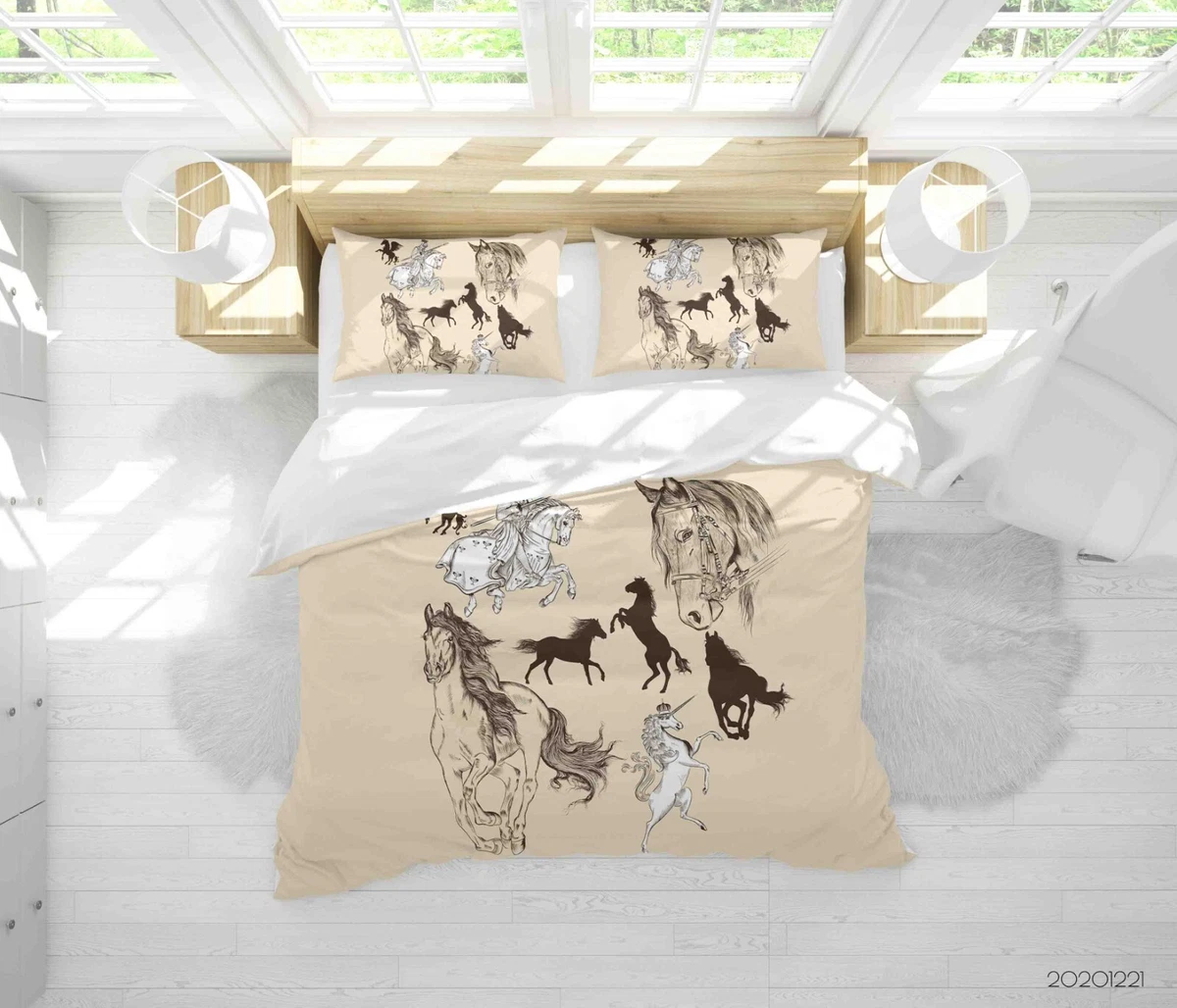 ABAKUHAUS Retro Lenzuolo con Angoli, Verde Stain Testa di Cavallo, Morbido Tessuto Decorativo da Letto Tasca Elastica a Tutto Tondo, 150 x 190 cm, Grigio
