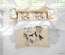 3D Pattern Horse Soldier Quilt Cover Set Duvet Cover Bedding Pillowcases 2081