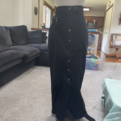 Will Smith 7 Button Up Black Skirt 1 Front Zipper Size 10 New With Tags