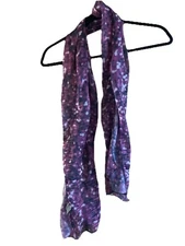 Burgundy White Black Rectangle Chiffon Scarf 20"x64"