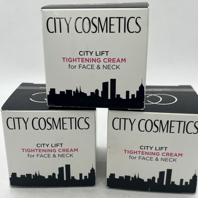 City Cosmetics City Lift Tightening Cream Face Neck 50Ml/1.69 NOS - 3 NEW Boxes