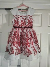 Jona Michelle Girl's Special Occasion White Tulle/Red Floral Dress Size 10