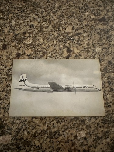 BAF British Air Ferries Canadair CL-44 inflight airline issued postcard