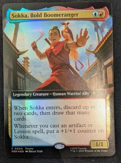 Mtg MagicCon Atlanta exclusive promo Sokka, Bold Boomeranger Foil