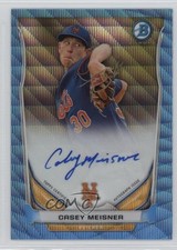 2014 Bowman Prospect Chrome Blue Wave Refractor 1/50 Casey Meisner Auto 2r7
