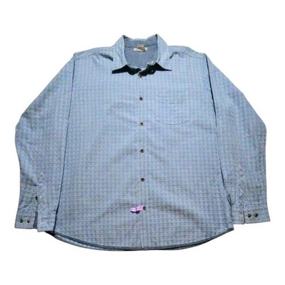 Carbon 2 Cobalt Shirt Men's L Baby Blue Check Plan Long Sleeve Button Up EUC