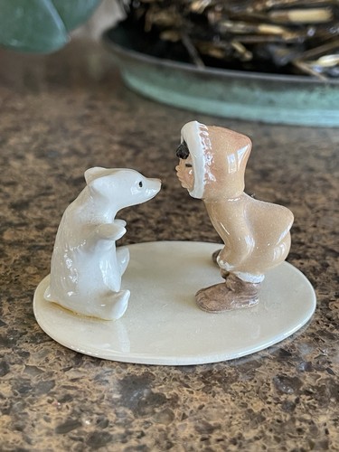 Retired Hagen Renaker Polar Bear  Eskimo Native American Child Tot Kid Inuit