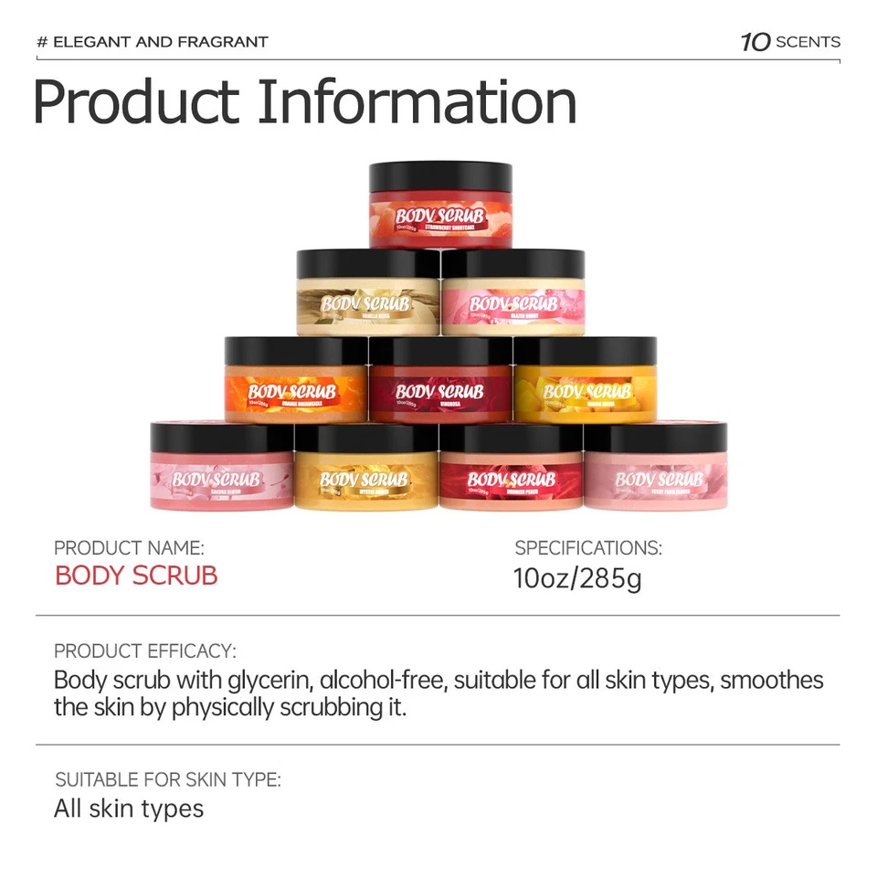 Strawberry Vanilla Body Scrub Exfoliators - Exfoliating KP Treatment Smooth Skin - Image 2 of 4