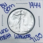 1944 BU UNCIRCULATED WALKING LIBERTY SILVER HALF DOLLAR AUTHENTIC U.S. MINT 7135