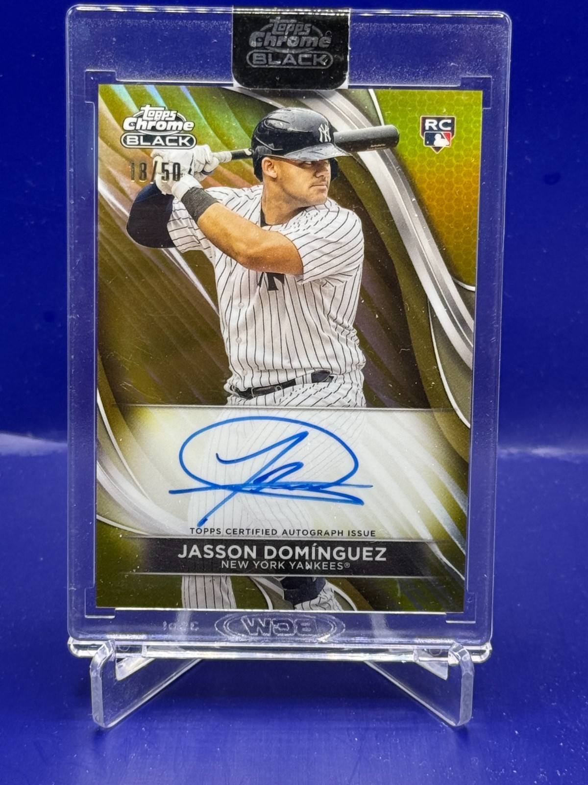 2024 Topps Chrome Black Jasson Dominguez Auto Gold /50 Yankees RC