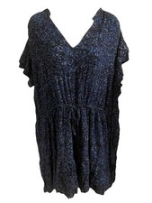 TERRA SKY FLUTTER SLEEVE MINI DRESS 3X 24W-26W FLORAL NWT FREE SHIPPING