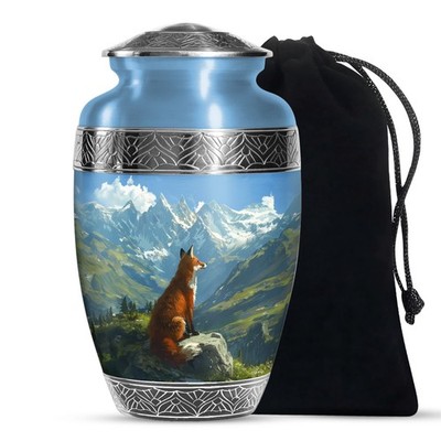 Fox Glance Urns for Ashes Adult Mother, Handmade Urn (10 Inch)
