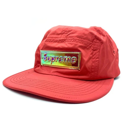 Casquette de camp Supreme 17SS logo irisé rouge occasion