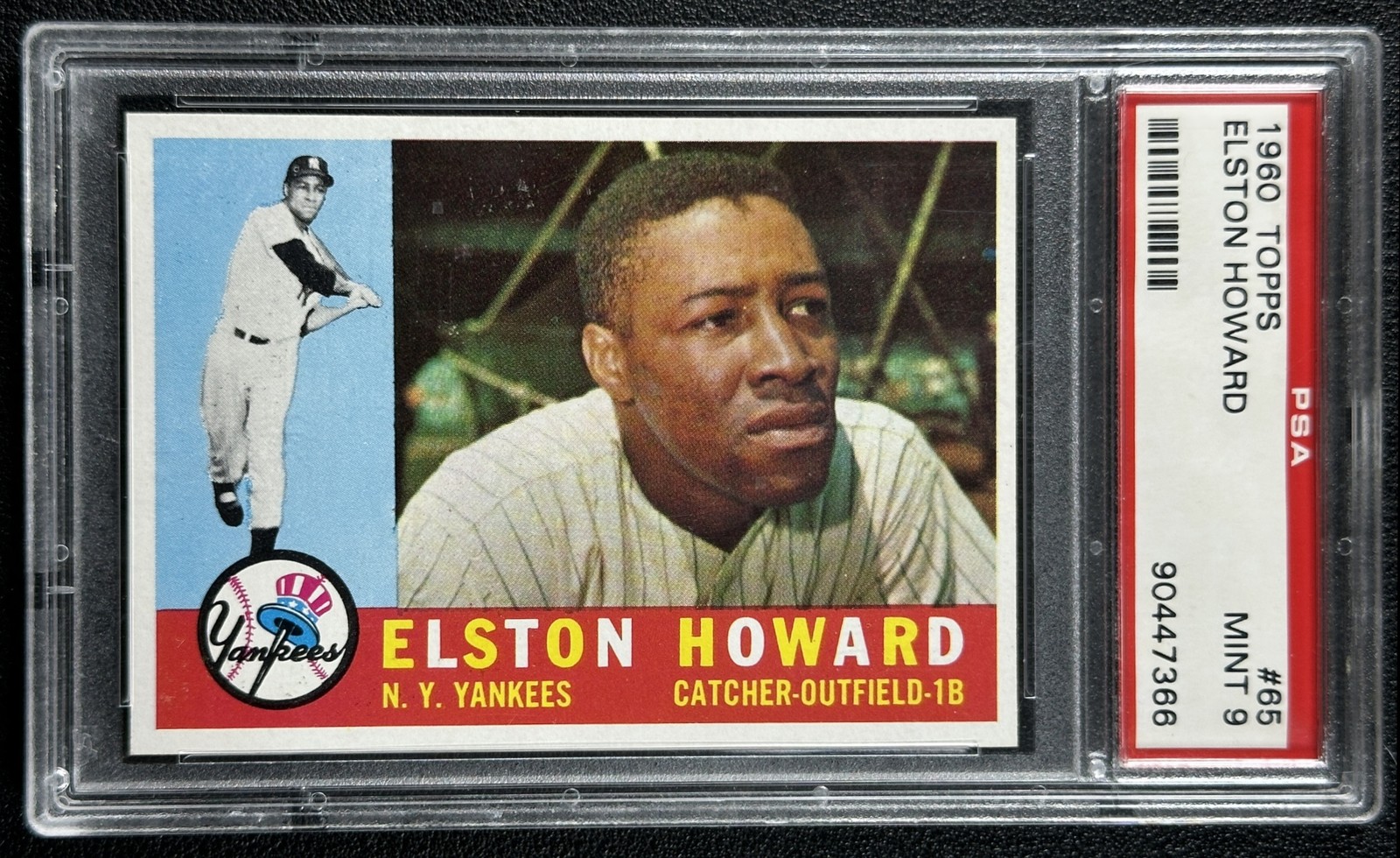 ELSTON HOWARD PSA 9 1960 TOPPS BASEBALL #65 YANKEES 7366