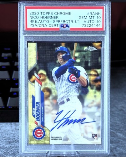 🔥 2020 Topps Chrome Nico Hoerner Rookie Auto Cubs 1/1 PSA 10 Superfractor 🔥
