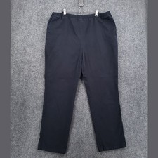 Lands End Womens Pants 18 Blue High Rise Straight Leg Pull On Elastic Waist