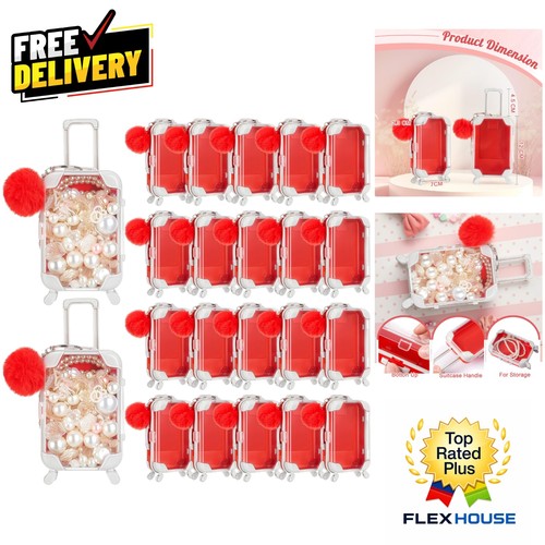 Versátiles mini contenedores de equipaje de 40 piezas con llaveros de bolas de felpa para eventos - Imagen 1 de 9