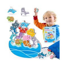 Wooden Stacking Toys, Animal Wooden Balance Stacking Toys with Draw... Fast Ship