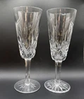 Pair of Vintage Waterford Crystal Lismore Champagne Flutes Goblet 7 1/4" Ireland