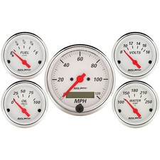 Autometer 1302 Arctic White Series 5-piece Gauge Kit